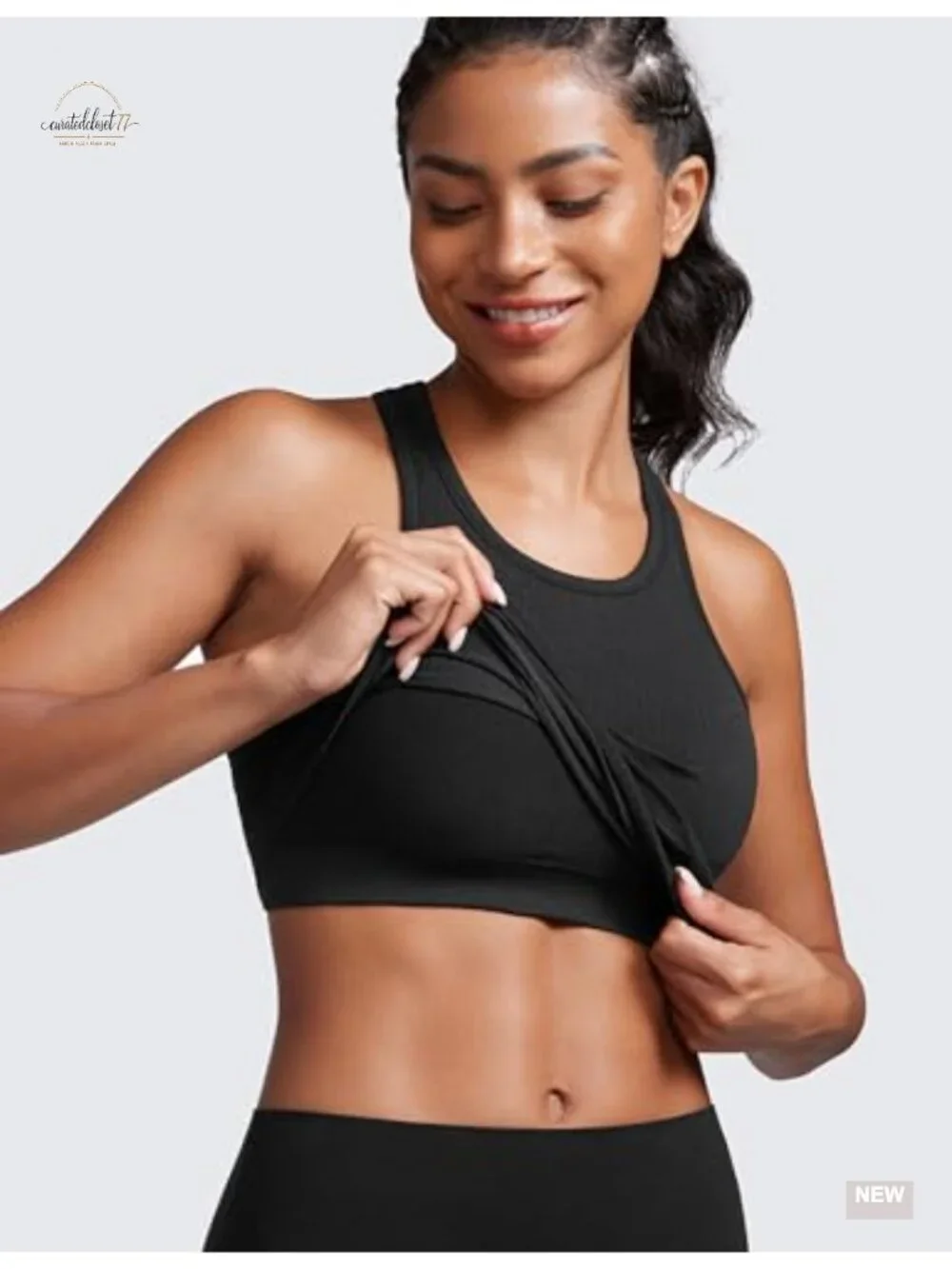 Seamless Rib Racerback Crop Tank - Light Support Sports Bra